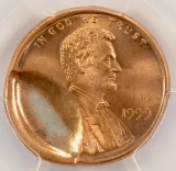 1999 1c Lincoln Cent 25% Indent PCGS MS66 Red