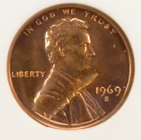 1971-S Proof 1c Lincoln Cent Major Struck Thru Obverse ANACS PF65 Red