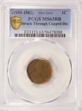 1979 1c Lincoln Cent Struck 45% Off-Center PCGS MS62 Red