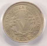 1895 5c Liberty Nickel Struck 5% Off-Center PCGS AU58