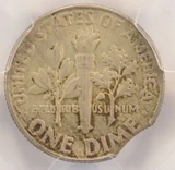1946 10c Roosevelt Dime 3% Curved Clip PCGS MS64