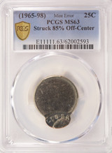 (1965-98) 25c Washington Quarter Struck 85% Off-Center PCGS MS63