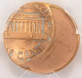 1990 1c Lincoln Cent Struck 40% Off-Center PCGS MS65 Red