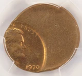 1970-x 1c Lincoln Cent Struck 55% Off-Center PCGS MS64 RB