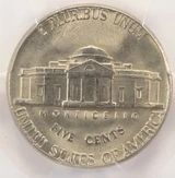 ND 5c Jefferson Nickel Cud Die Break PCGS MS65