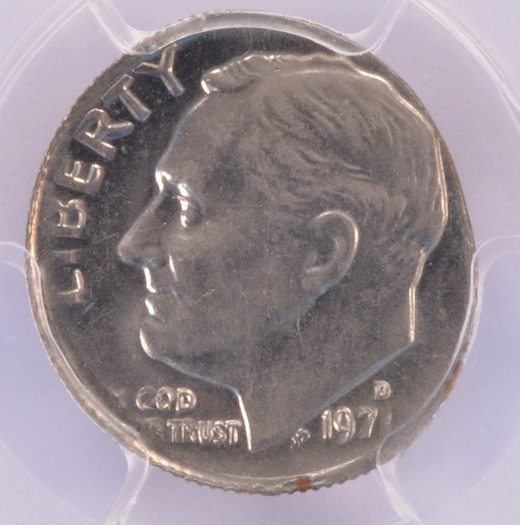 1971-D PCGS 10c Roosevelt Dime Elliptical Clip MS63