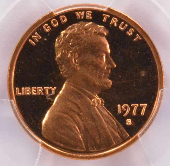 1977-S PCGS 1c Proof Lincoln Cent Clashed Dies Obv/Rev PR66 DCAM 1977-S PCGS 1c Proof Lincoln Cent Clashed Dies Obv/Rev PR66 DCAM