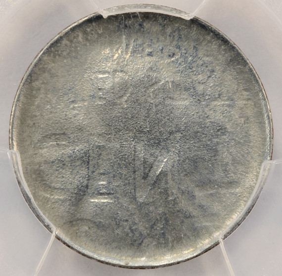 1943 1c Steel Cent Mid-Stage Brockage Die Cap Strike PCGS MS63 1943 1c Steel Cent Mid-Stage Brockage Die Cap Strike PCGS MS63