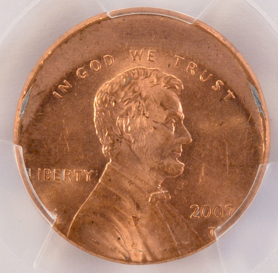 2007-D 1c Lincoln Cent Struck 15% Off-Center PCGS MS62 Red