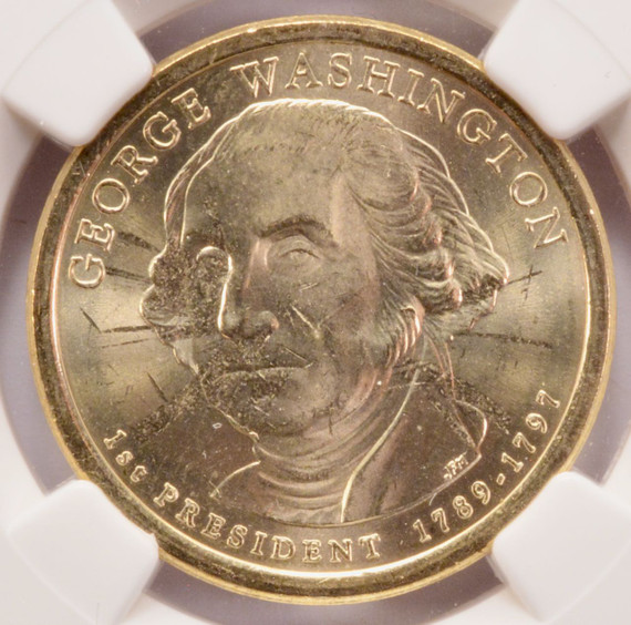 2007 $1 George Washington Dollar Missing Edge Lettering NGC MS64