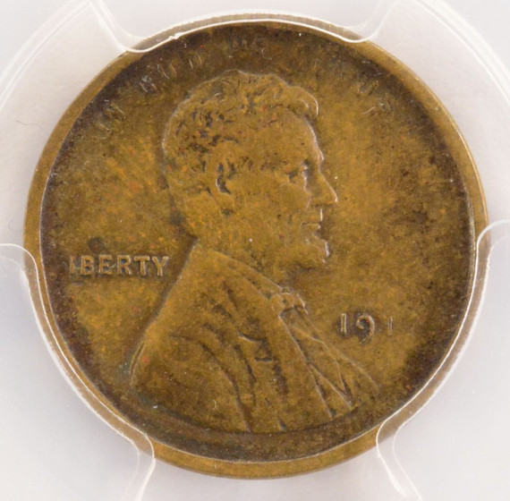 1917 1c Wheat Cent Double-Struck Broadstruck PCGS XF45