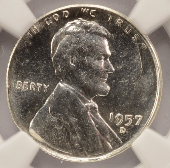 1957-D 1c Wheat Cent on Dime Double-Denomination NGC MS63 1957-D 1c Wheat Cent on Dime Double-Denomination NGC MS63