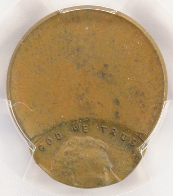 (1909-1958) 1c Wheat Cent Struck 85% Off-Center PCGS AU58