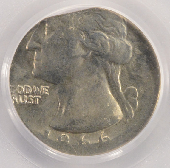 1966 25c Washington Quarter Struck on Dime Planchet PCGS MS64