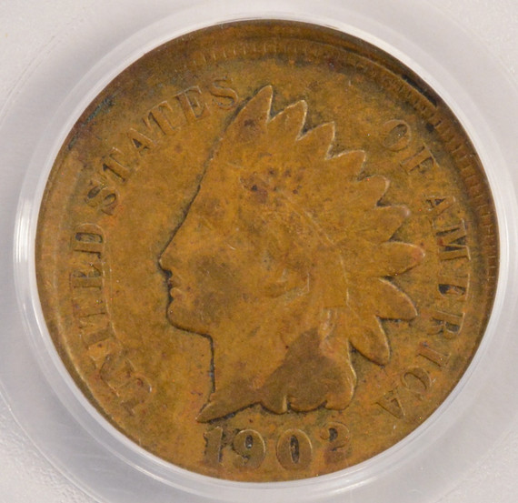 1902 1c Indian Cent Uncentered Broadstruck PCGS F12