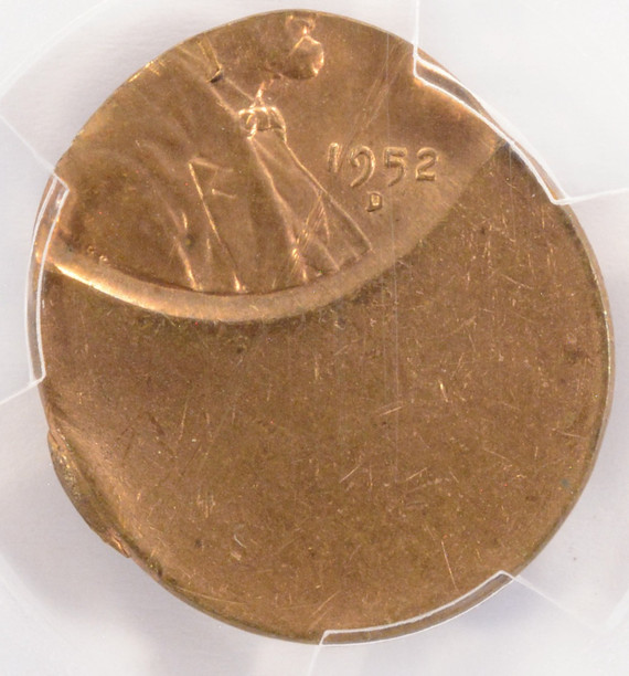 1952-D 1c Wheat Cent Double-Struck 70% & 99% Off-Center UNC Details 1952-D 1c Wheat Cent Double-Struck 70% & 99% Off-Center UNC Details