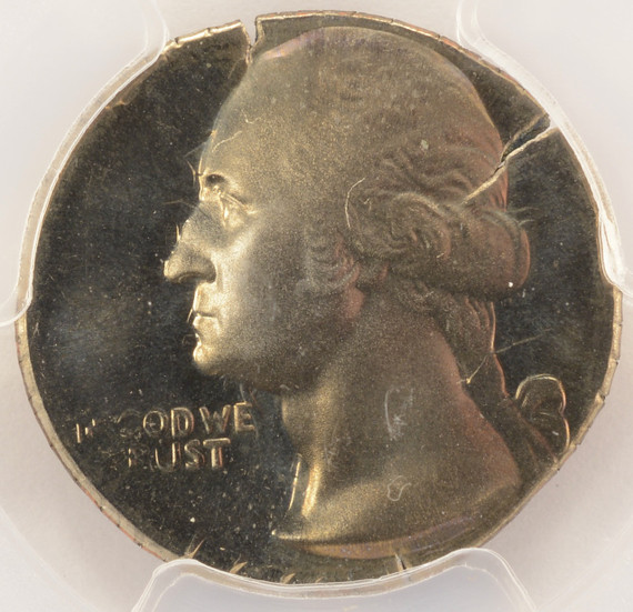 1976-S 25c Bicentennial Quarter Struck on Clad Dime Planchet PCGS PR68 DCAM 1976-S 25c Bicentennial Quarter Struck on Clad Dime Planchet PCGS PR68 DCAM