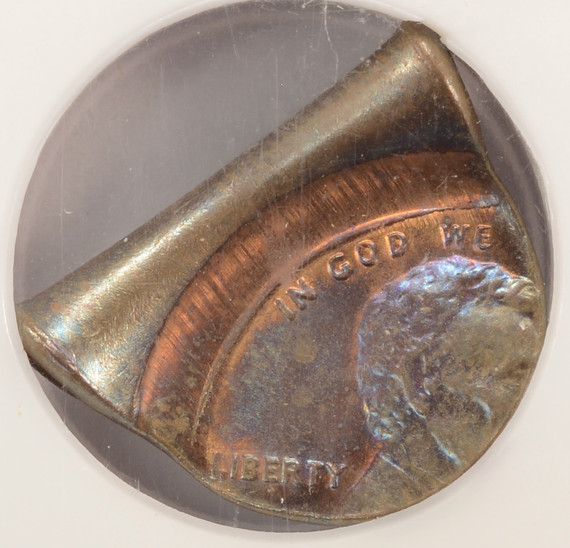 NGC 1c Lincoln Memorial Cent Foldover Strike MS66 NGC 1c Lincoln Memorial Cent Foldover Strike MS66
