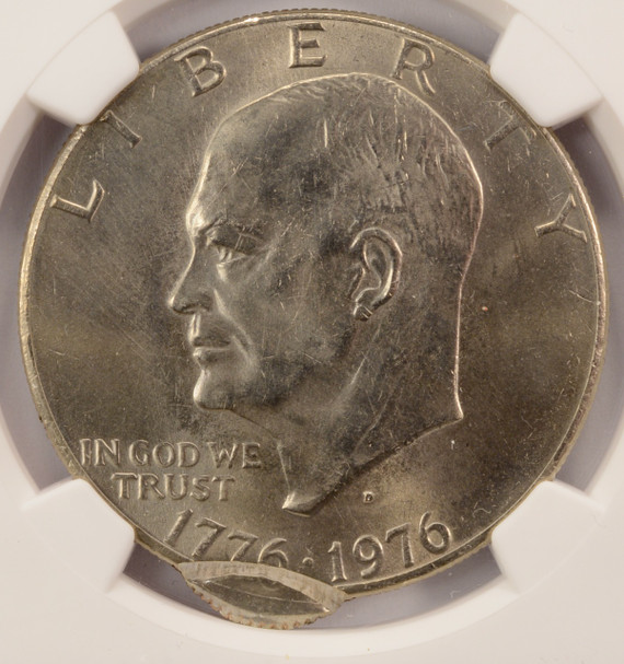 1976-D $1 Ike Dollar Double-Struck, 2nd 97% Off-Center NGC MS64