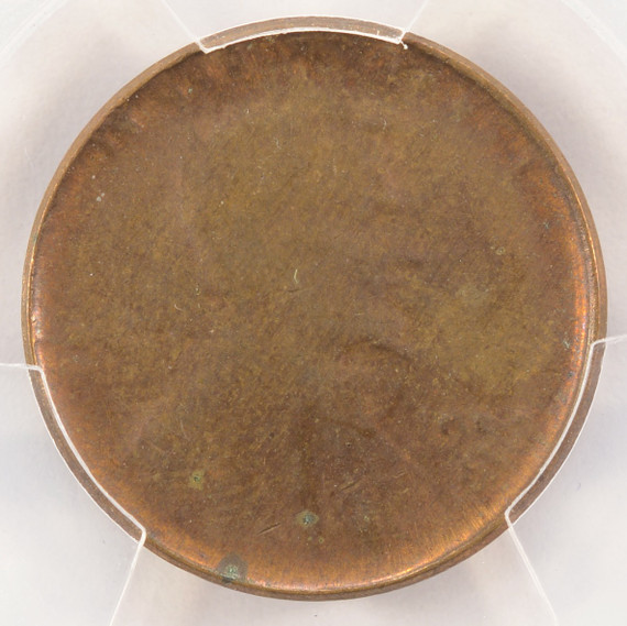 195X 1c Wheat Cent Struck Through Late Stage Die Cap Strike PCGS MS62 BN