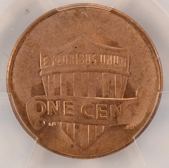 2017-P 1c Shield Cent Heavy Struck Thru Grease PCGS AU50