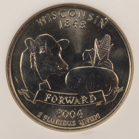 2004-D 25c Wisconsin Quarter Low Leaf Variety NGC MS66 2004-D 25c Wisconsin Quarter Low Leaf Variety NGC MS66