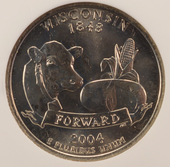 2004-D 25c Wisconsin Quarter Low Leaf Variety NGC MS66