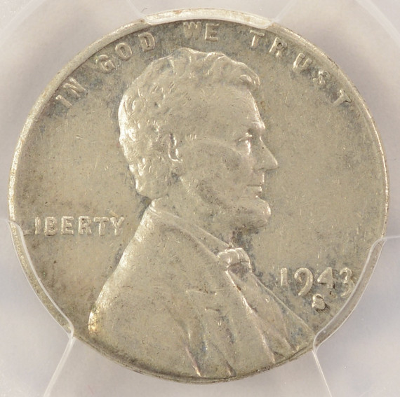 1943-S 1c Wheat Cent Struck on Dime Planchet PCGS AU53 1943-S 1c Wheat Cent Struck on Dime Planchet PCGS AU53