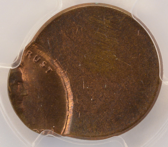 1974-x 1c Lincoln Cent Struck 75% Off-Center PCGS MS64 RB