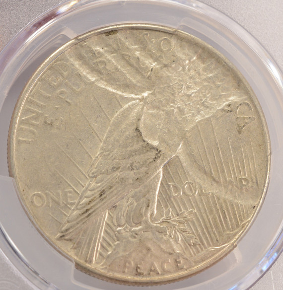 マシィ 明生関、玉鷲関端切れ 1922 $1 Peace Dollar Struck Thru Reverse PCGS MS62