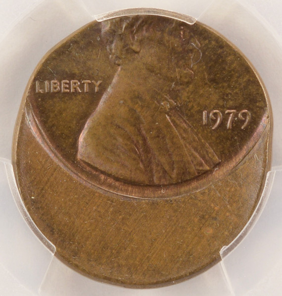 1979 1c Lincoln Cent Struck 40% Off-Center PCGS MS64 BN