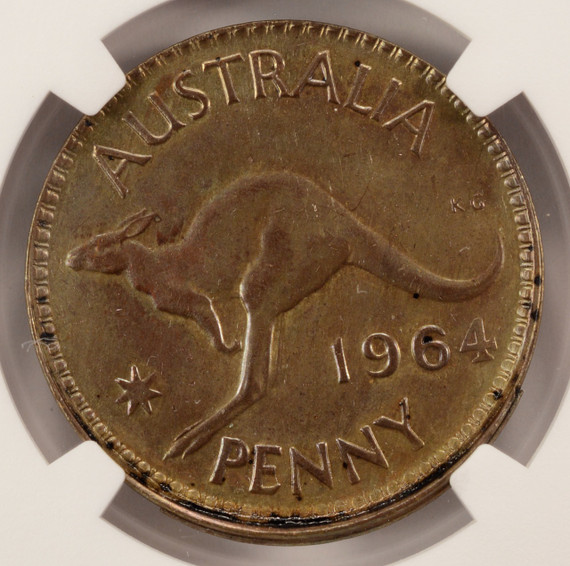 1964-M Australia Penny Broadstruck NGC MS62 BN