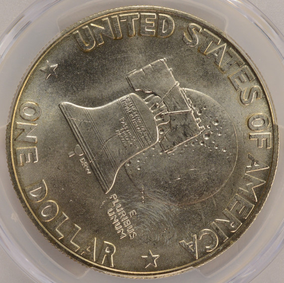 1976-S $1 Silver Ike Dollar 65 Degree Rotated Dies PCGS MS66