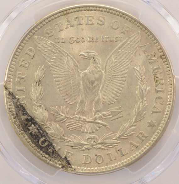 1921 $1 Morgan Dollar Lamination & Slag Inclusion Reverse PCGS AU55