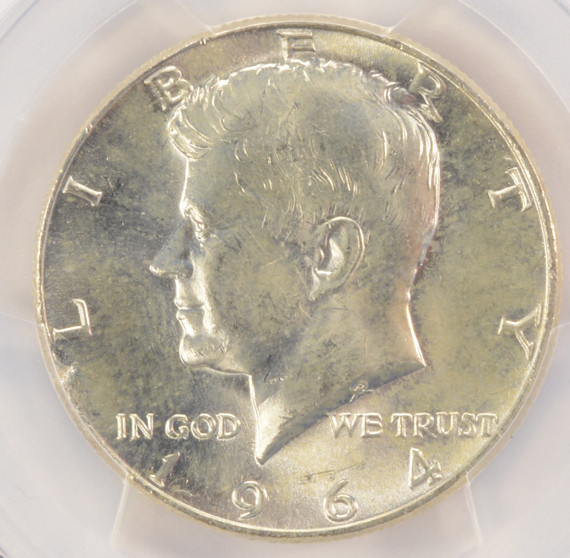1964 50c Kennedy Half Clipped Planchet at K-8 PCGS MS64