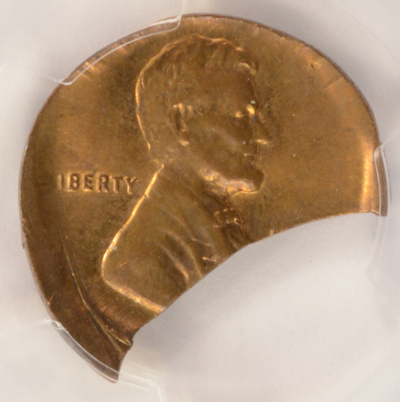 (1959-1968) 1c Lincoln Cent 15% Off-Center & 31% Clip PCGS MS