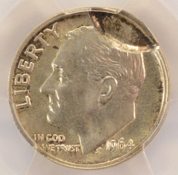 1964 10c Roosevelt Dime 7% Indent PCGS MS64