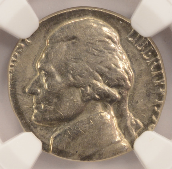 1958 5c Jefferson Nickel Struck on Cuba 1 Centavo Planchet NGC AU58