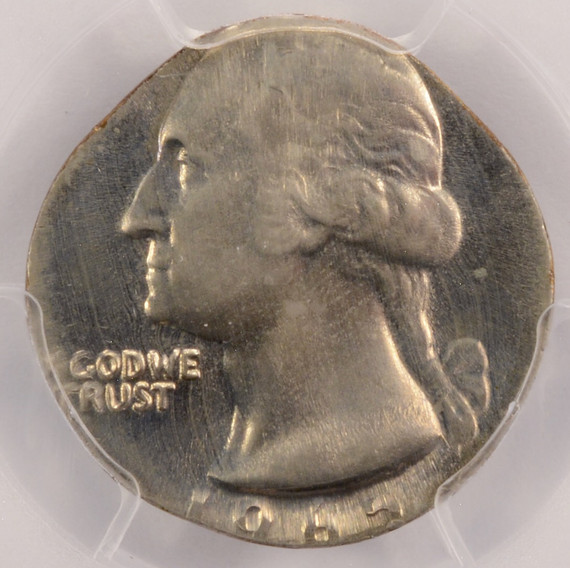 1965 25c Washington Quarter Struck on Dime Planchet PCGS MS65