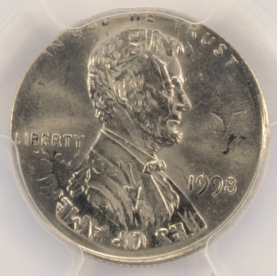 1c 1998 Lincoln Cent on Dime Double-Denomination PCGS MS64