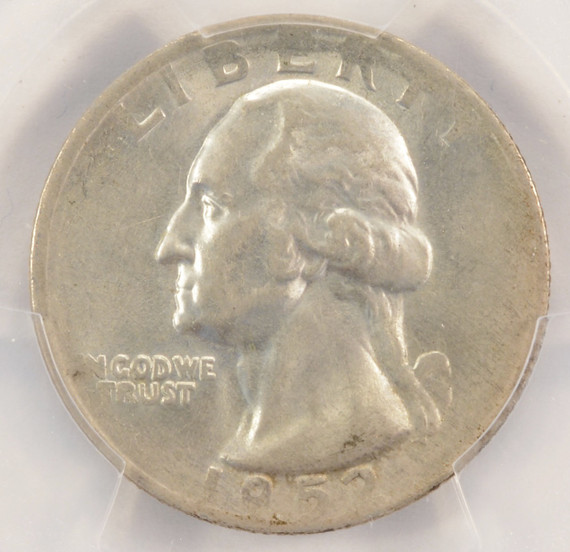 1952-D 25c Washington Quarter Struck on Dime Stock 4.7 Grams PCGS AU58