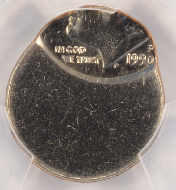 1990-P 10c Roosevelt Dime Struck 60% Off-Center PCGS MS62