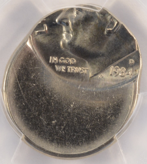 1984-D 10c Roosevelt Dime Struck 50% Off-Center PCGS MS62