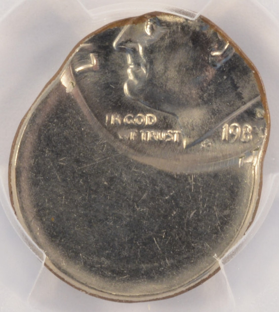 1983-D 10c Roosevelt Dime Struck 55% Off-Center PCGS MS61