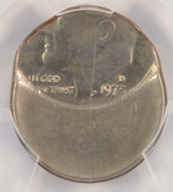 1975-D 10c Roosevelt Dime Struck 45% Off-Center PCGS MS60