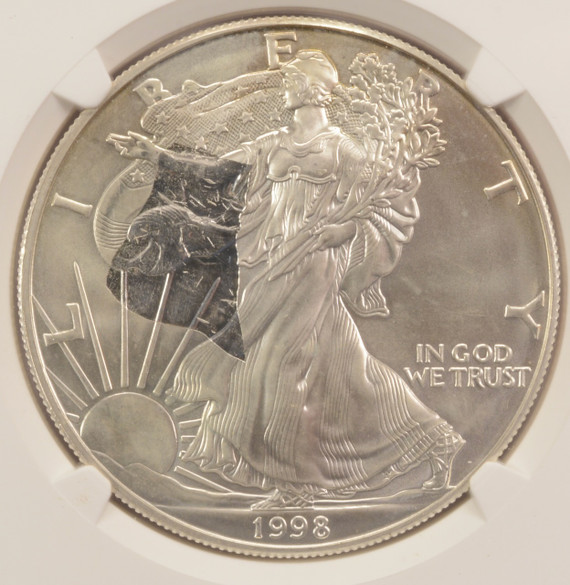 2020-P $1 Silver Eagle Clip at K-11:30 NGC MS-69