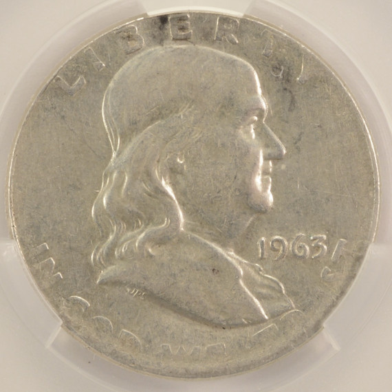 1963 50c Franklin Half Rolled Thin Planchet 10.4 Grams CACG AU55
