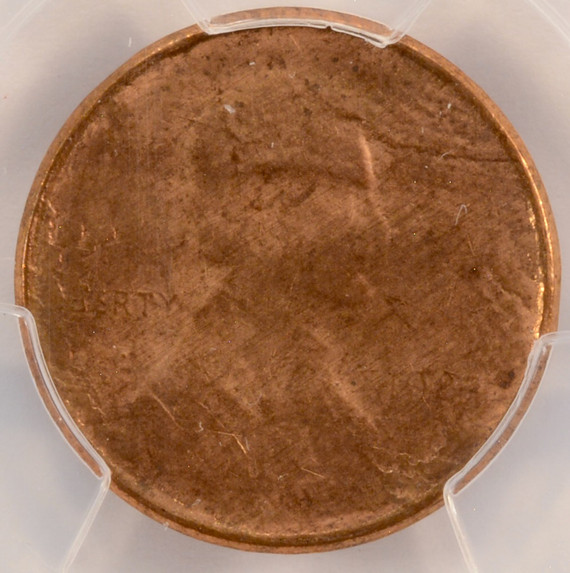 1983 1c Lincoln Cent Struck Through Obverse PCGS MS64 Red