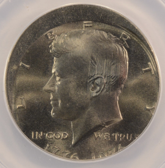 1982-P 50c Kennedy Half Struck 5% Off-Center PCGS MS62