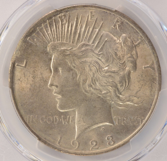 1923 $1 Peace Dollar Rim Clip PCGS MS61